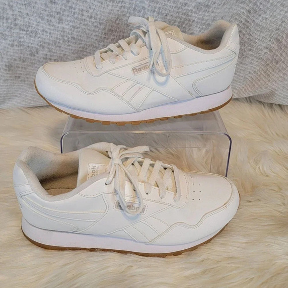 Womens White Reebok Classic‎ Run Sneakers Logo Cushioned Normcore Basic Size 10 - Picture 14 of 14